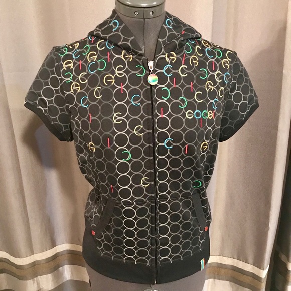COOGI Tops - COOGI Short-Sleeve Zippered Hoodie - Size L